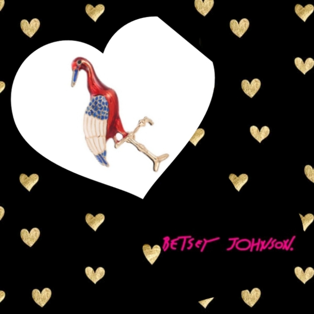 Betsey Johnson Crane Brooch